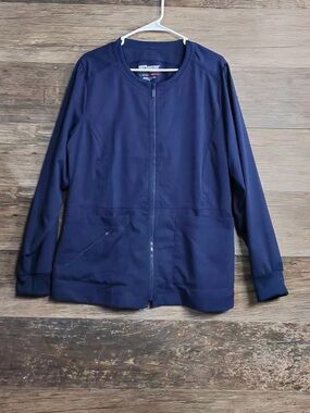 Grey's Anatomy Deep Navy Zip Bomber Scrub Jacket